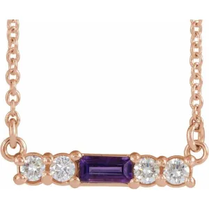 14K Rose Amethyst & 1/5 CTW Diamond 18" Necklace