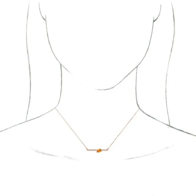 14K Rose Citrine & 1/10 CTW Diamond 18" Necklace