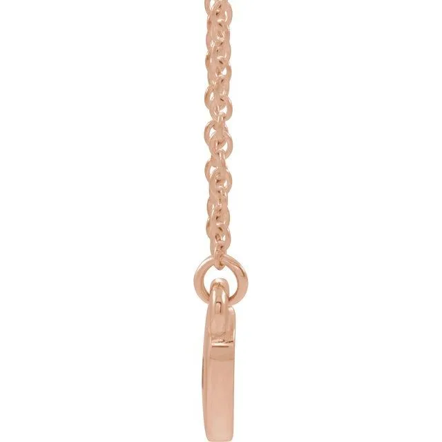 14K Rose Citrine Heart 16" Necklace