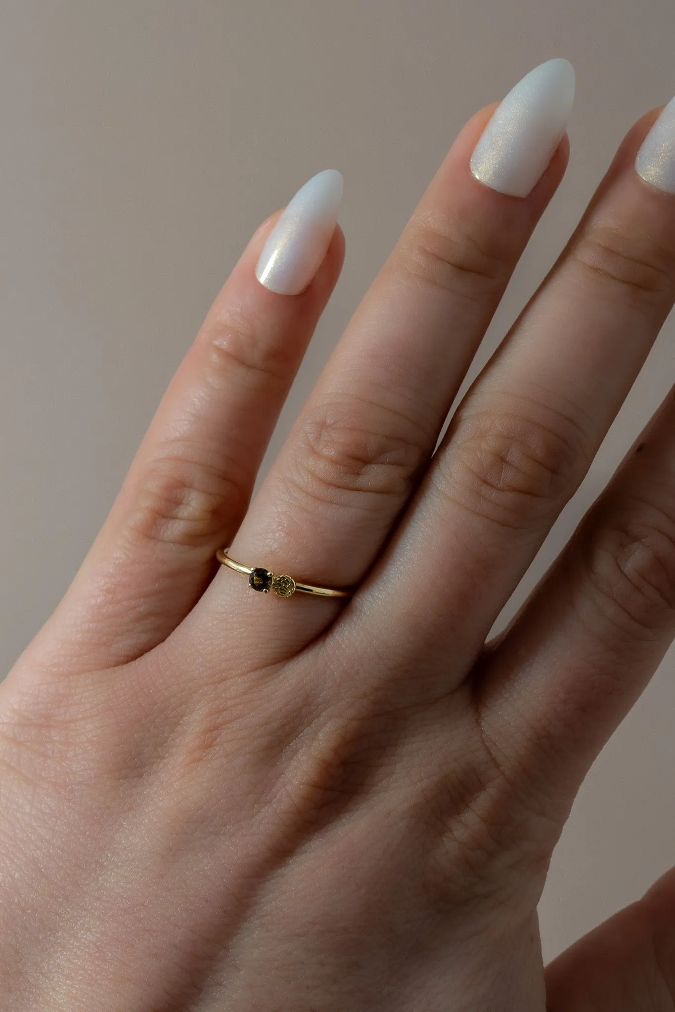 14K Smokey Topaz Cafe & Concha Ring