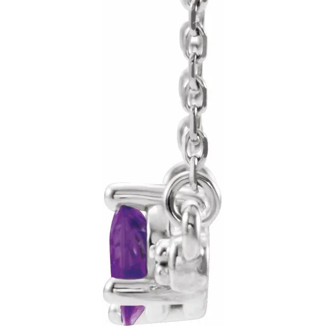 14K White Amethyst & 1/10 CTW Diamond 16" Necklace