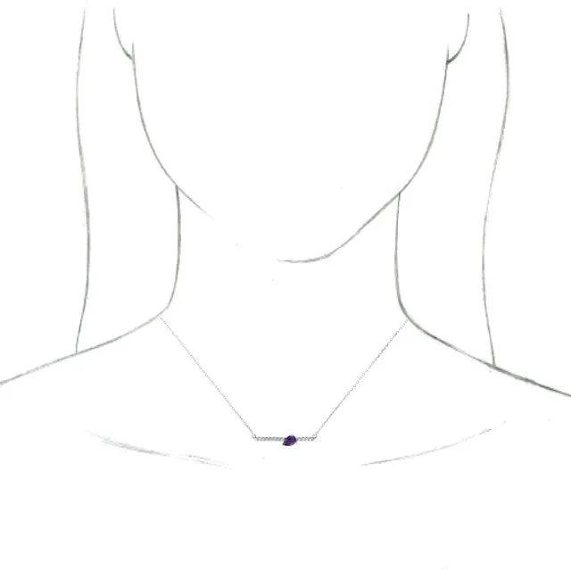 14K White Amethyst & 1/10 CTW Diamond 18" Necklace