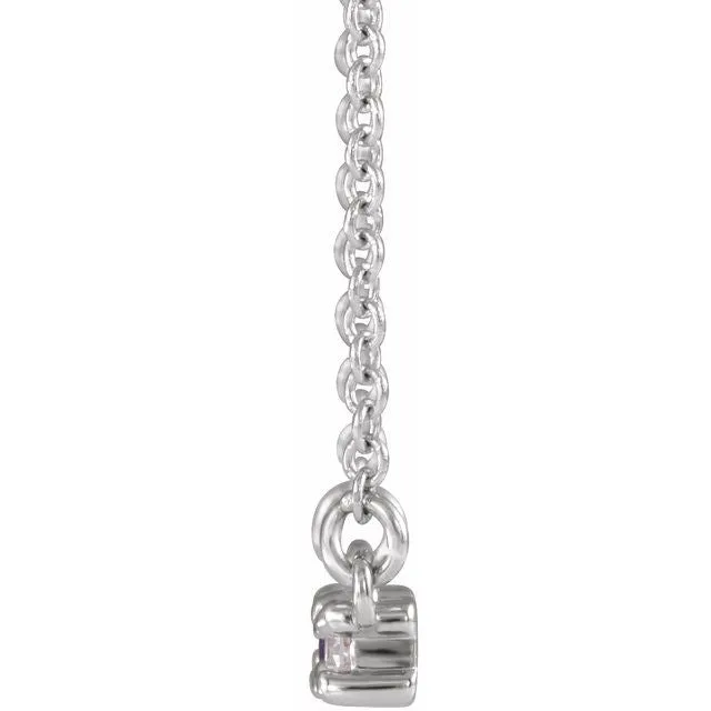 14K White Amethyst & 1/5 CTW Diamond 18" Necklace