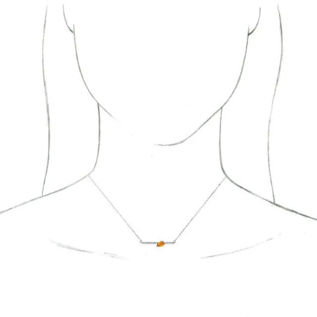 14K White Citrine & 1/10 CTW Diamond 16" Necklace