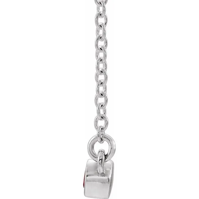 14K White Citrine Bezel-Set 16" Bar Necklace
