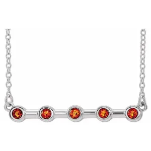 14K White Citrine Bezel-Set 16" Bar Necklace