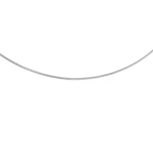 14k White Gold 1MM Round Omega Necklace