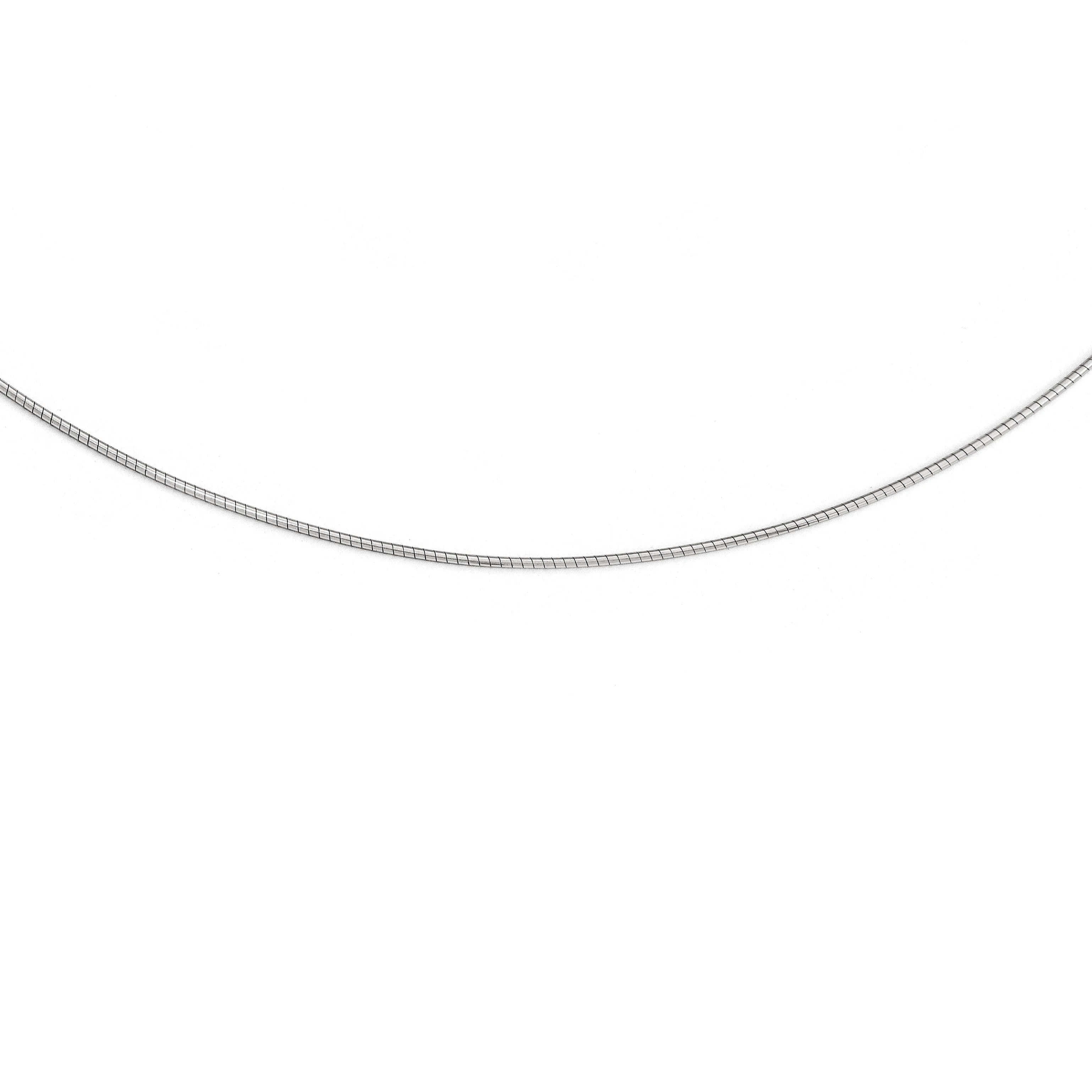 14k White Gold 1MM Round Omega Necklace