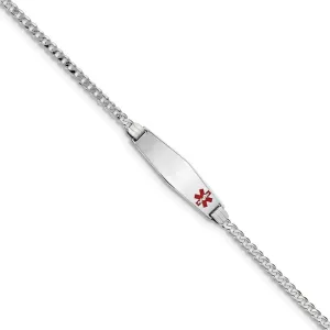 14K White Gold Curb Link Medical ID Bracelet