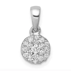 14K White Gold Lab Grown Diamond Cluster Pendant