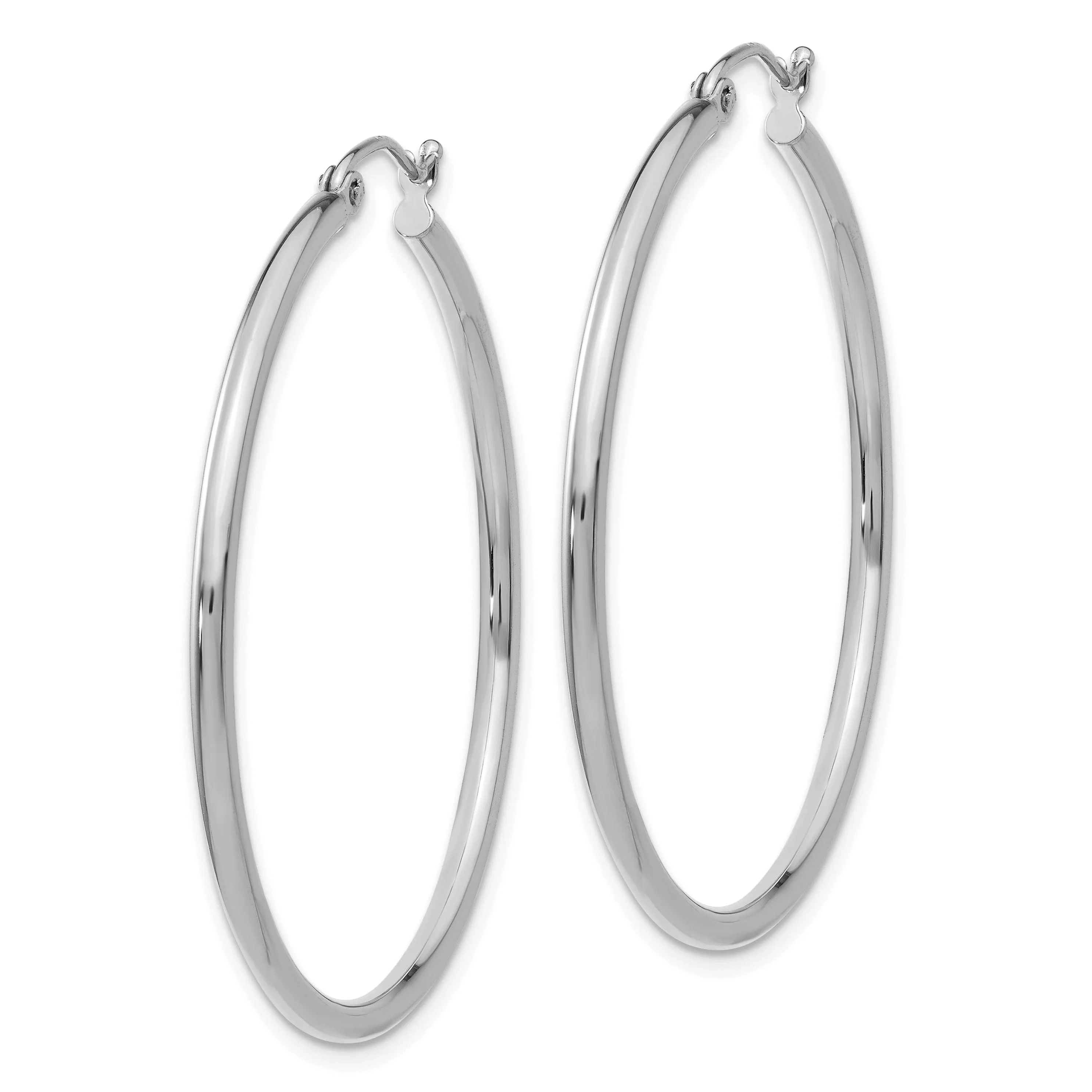 14k White Gold Lightweight Hoop Earrings