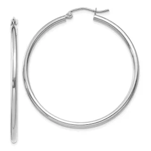 14k White Gold Lightweight Hoop Earrings