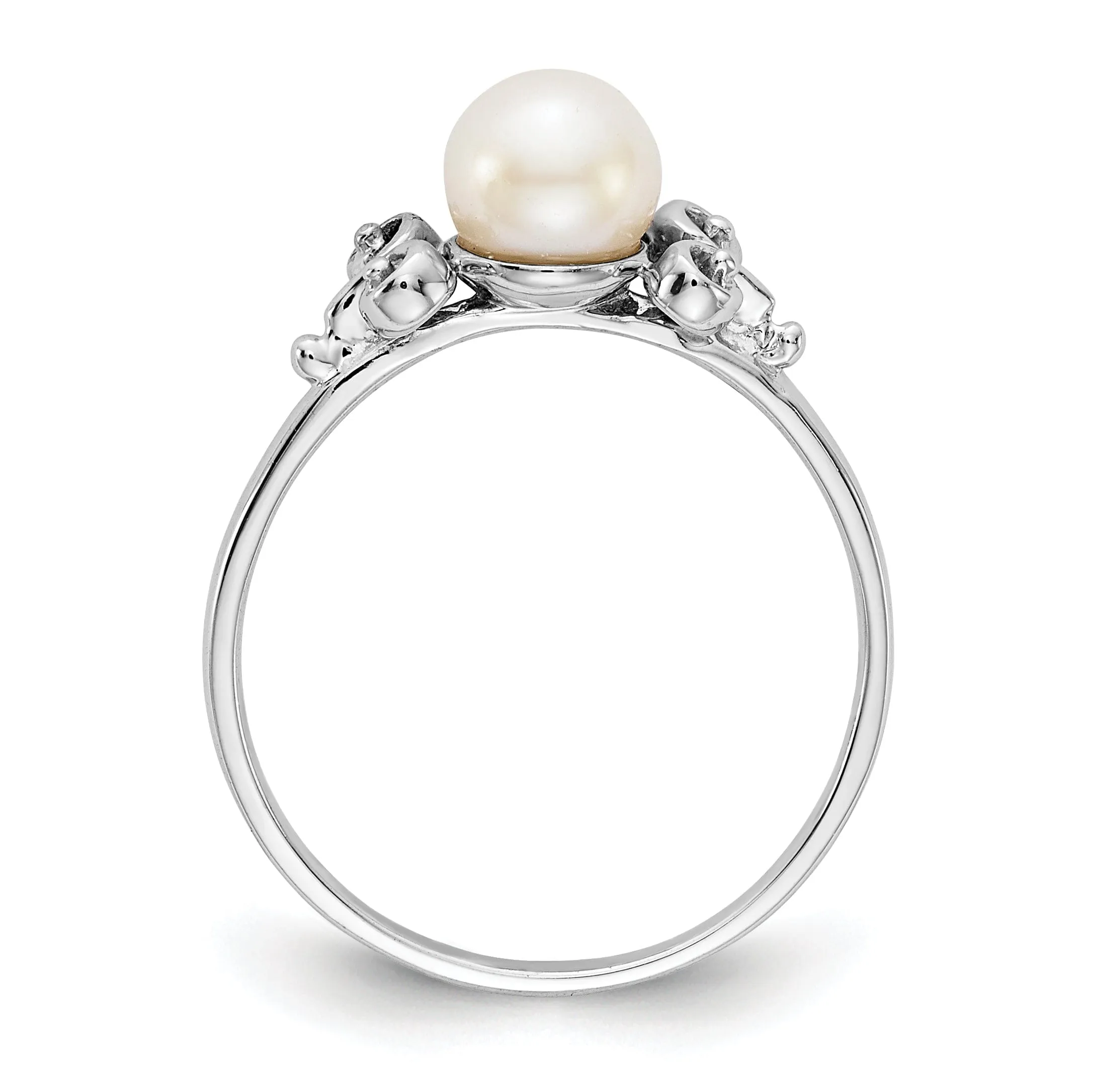 14k White Gold Pearl Ring