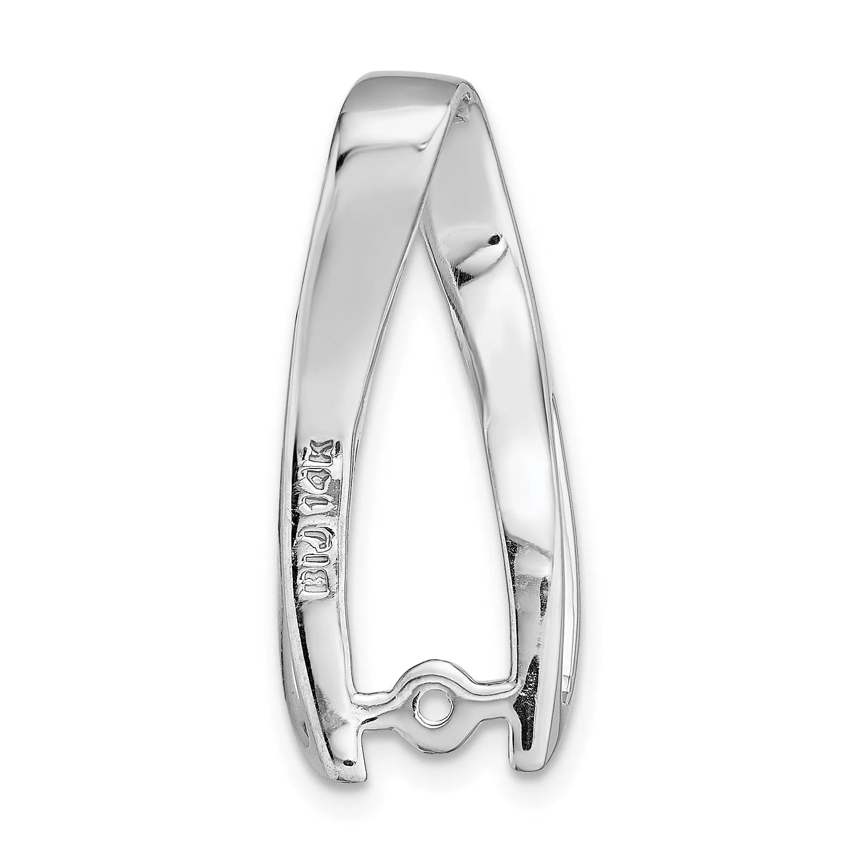 14k White Gold Peg Set Slide Pendant