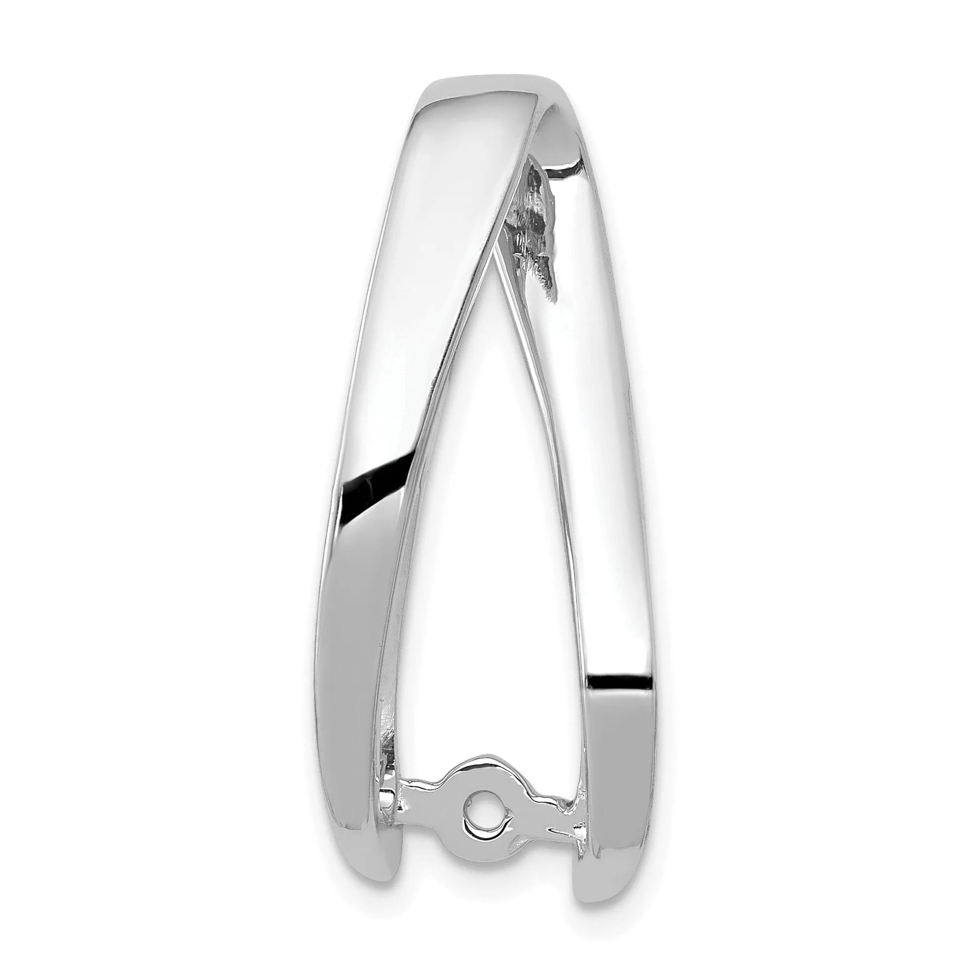 14k White Gold Peg Set Slide Pendant