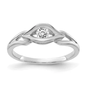 14k White Gold Polished Diamond Ring