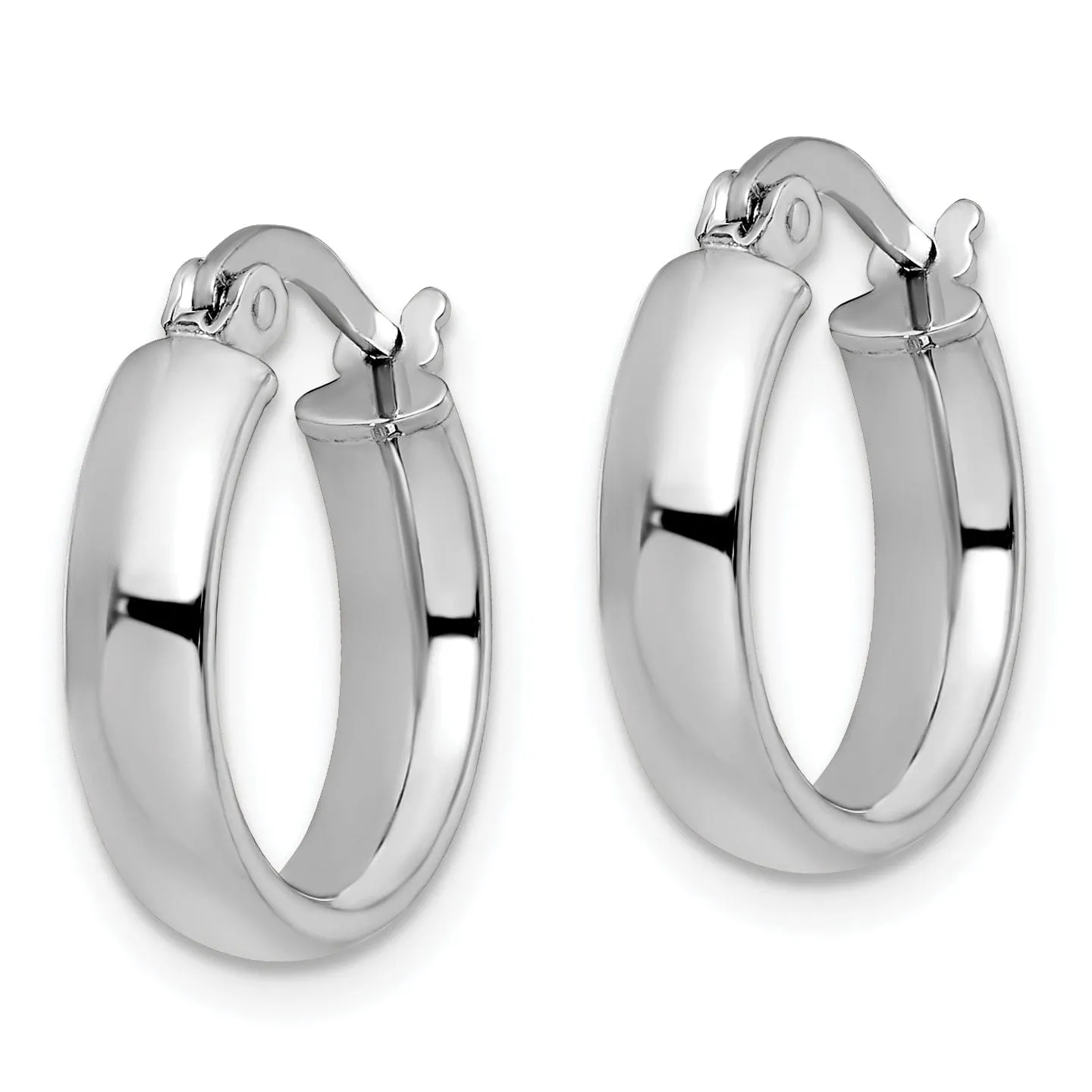 14k White Gold Polished Hoop Earrings