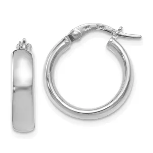 14k White Gold Polished Hoop Earrings