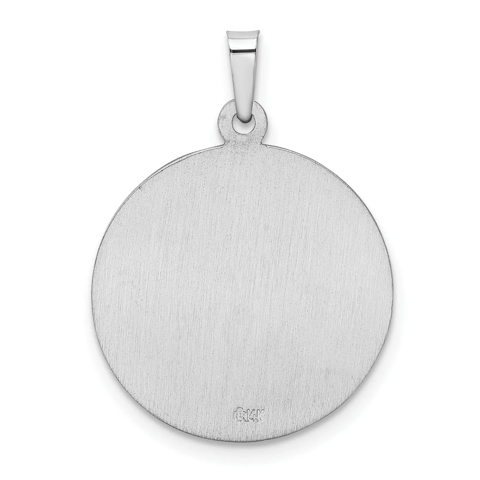 14k White Gold Saint Christopher Medal Pendant