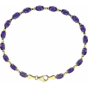 14K Yellow Amethyst 7.25" Bracelet