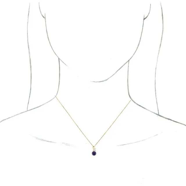 14K Yellow Amethyst & 1/10 CTW Diamond 16-18" Necklace