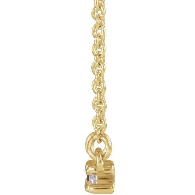 14K Yellow Amethyst & 1/5 CTW Diamond 18" Necklace