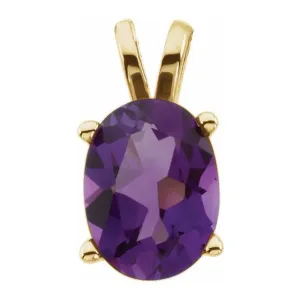 14K Yellow Amethyst Pendant