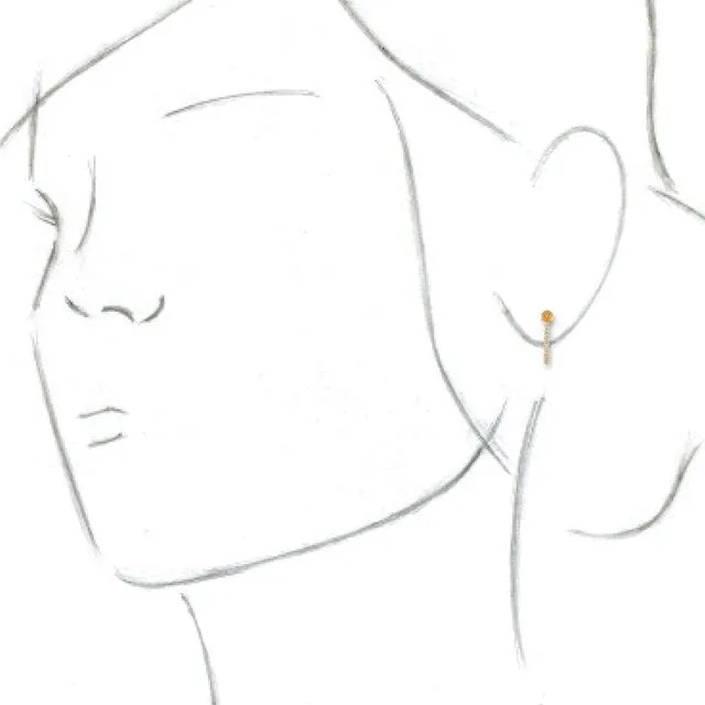 14K Yellow Citrine & 1/6 CTW Diamond Hoop Earrings