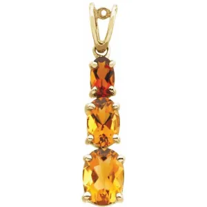 14K Yellow Citrine & Madeira Citrine Pendant