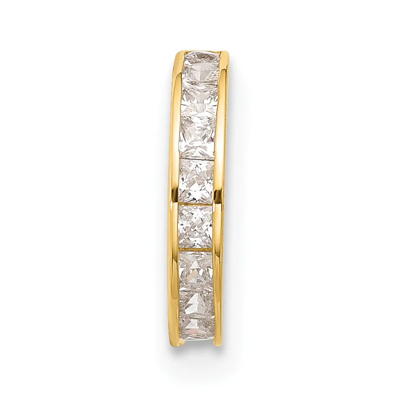 14k Yellow Gold  18 Gauge Polished C.Z Hinged Cartilage Ring