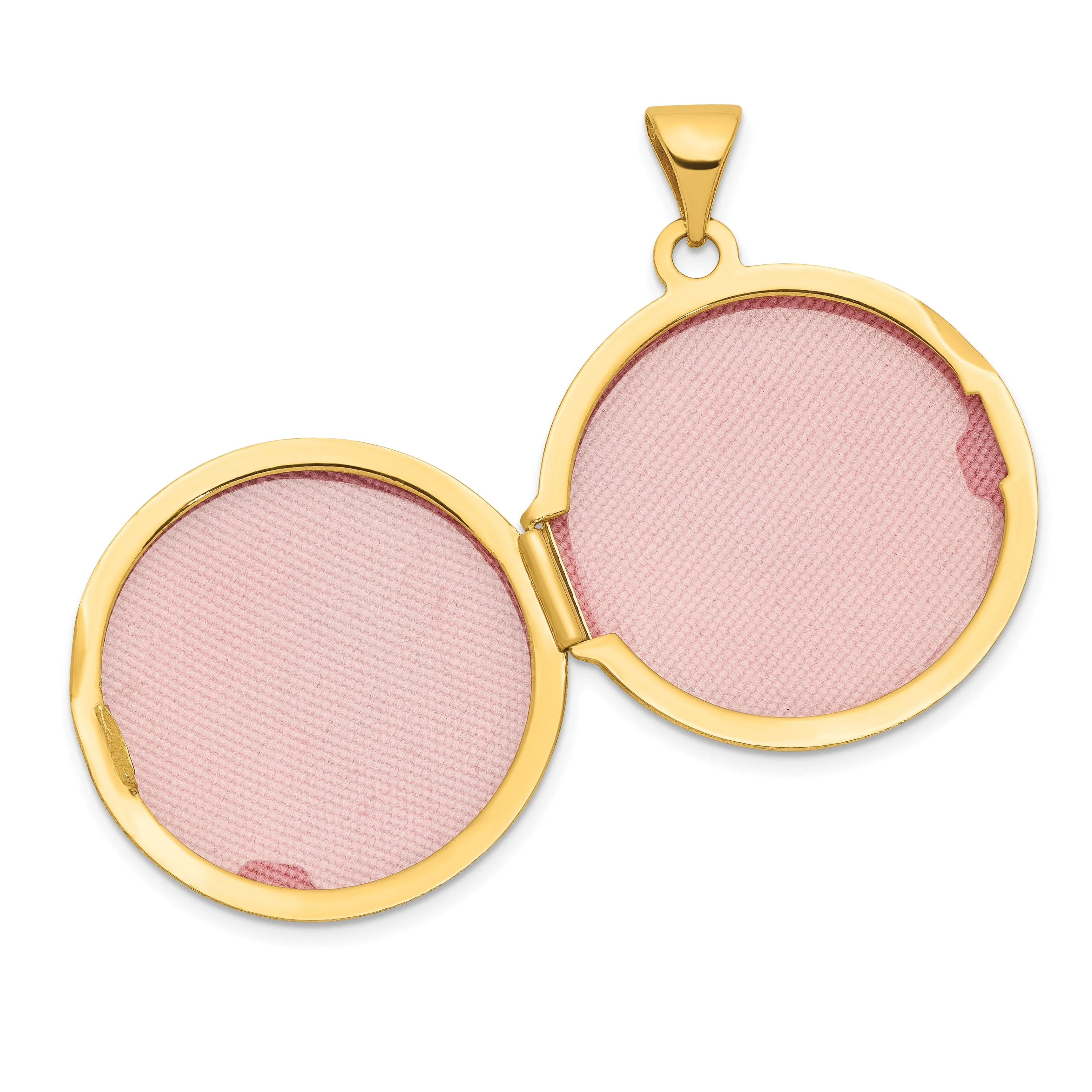 14k Yellow Gold 20MM Scroll Hand Engraved Locket