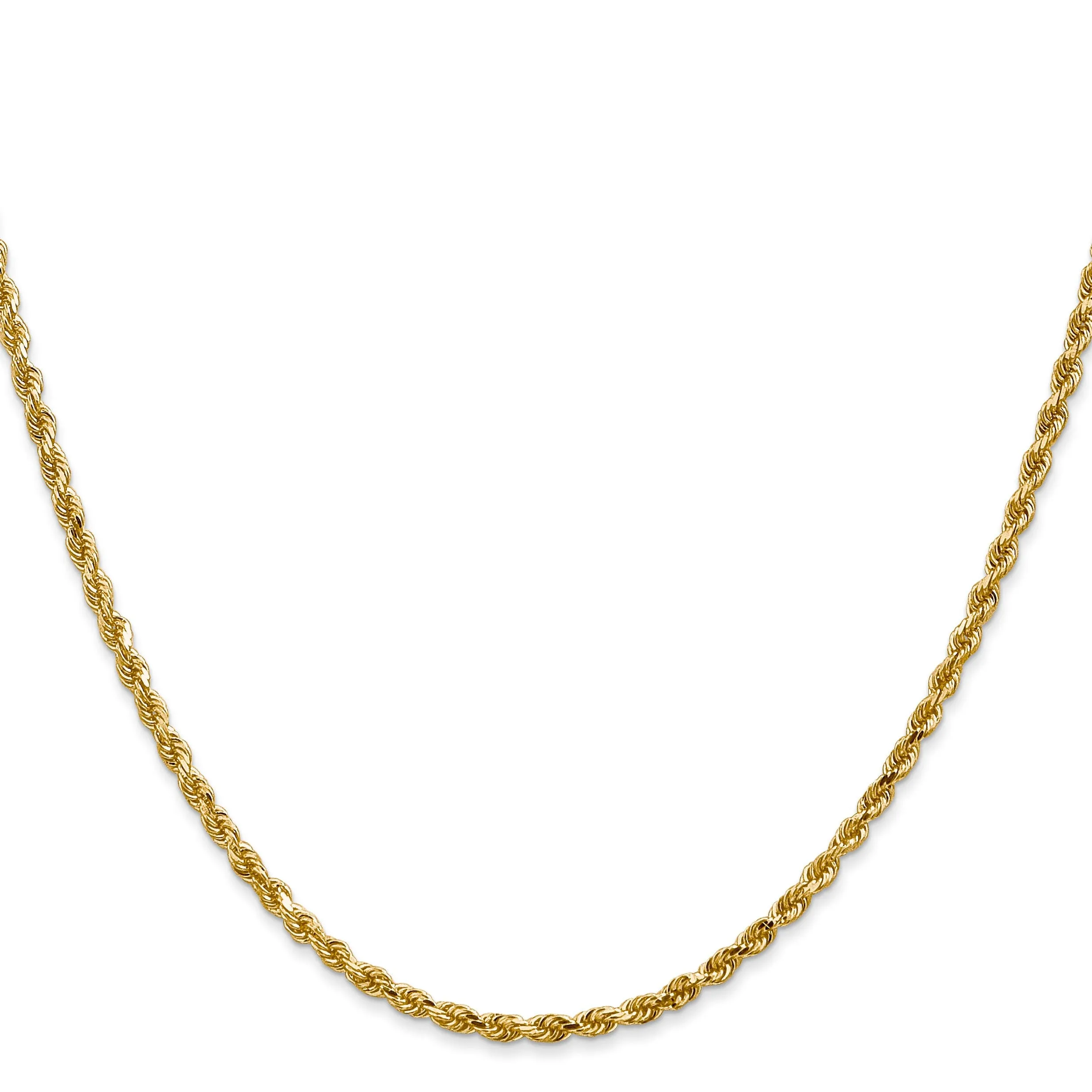 14k Yellow Gold 2.5m D.C Lightweight Rope Chain