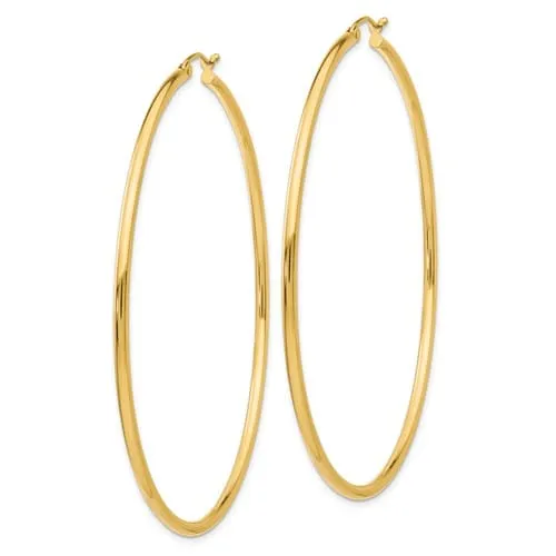 14k Yellow Gold 2.5MM Lightweight Round Earrings