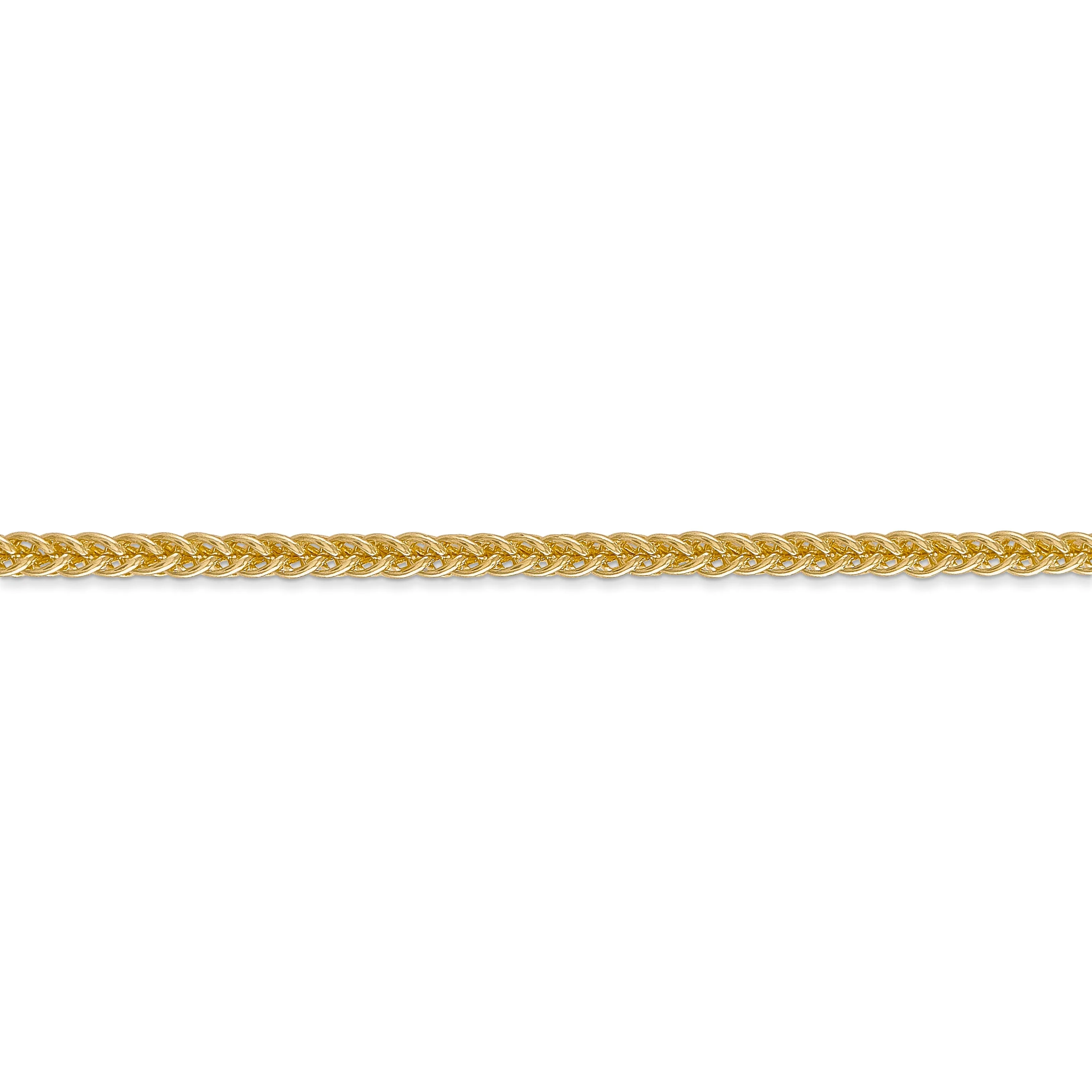 14k Yellow Gold 2.60-mm Hollow Wheat Chain