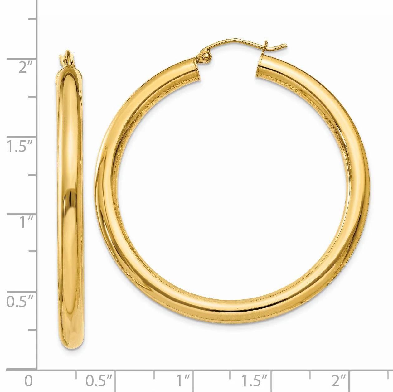 14k Yellow Gold 4MM Lightweight Round Earrings
