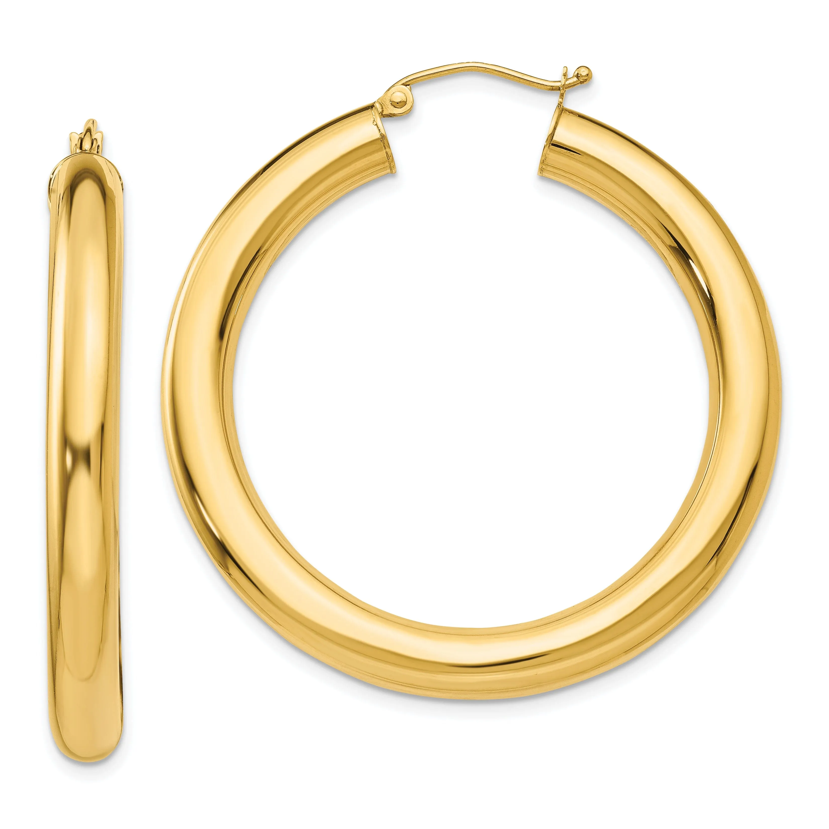 14k Yellow Gold 5MM Lightweight Hoop Earrings
