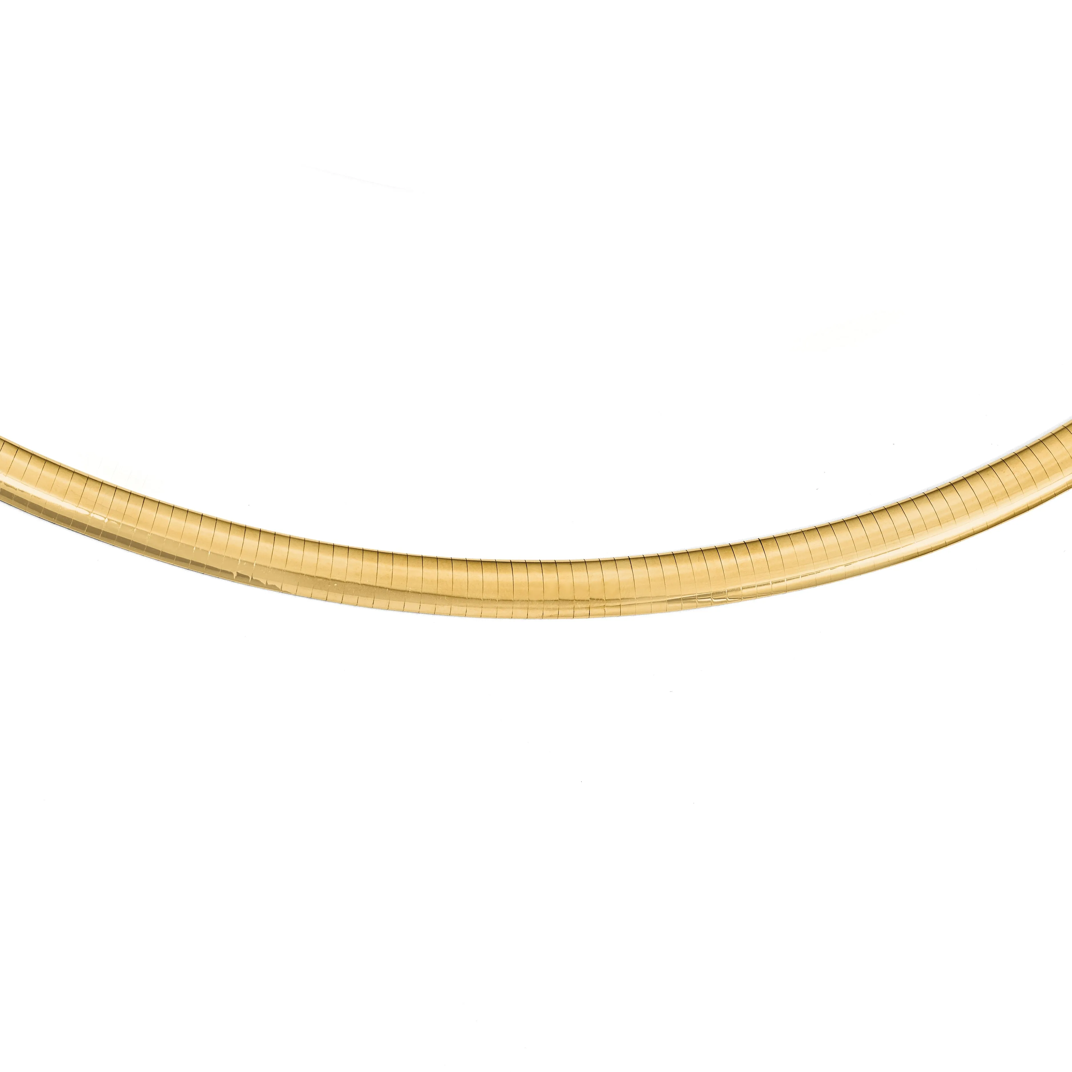 14k Yellow Gold Domed Omega Necklace