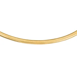14k Yellow Gold Domed Omega Necklace