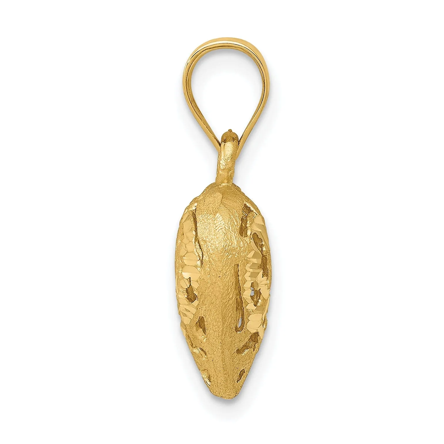 14k Yellow Gold Fancy Heart Charm Pendant