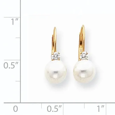 14k Yellow Gold Freshwater Pearl Earring