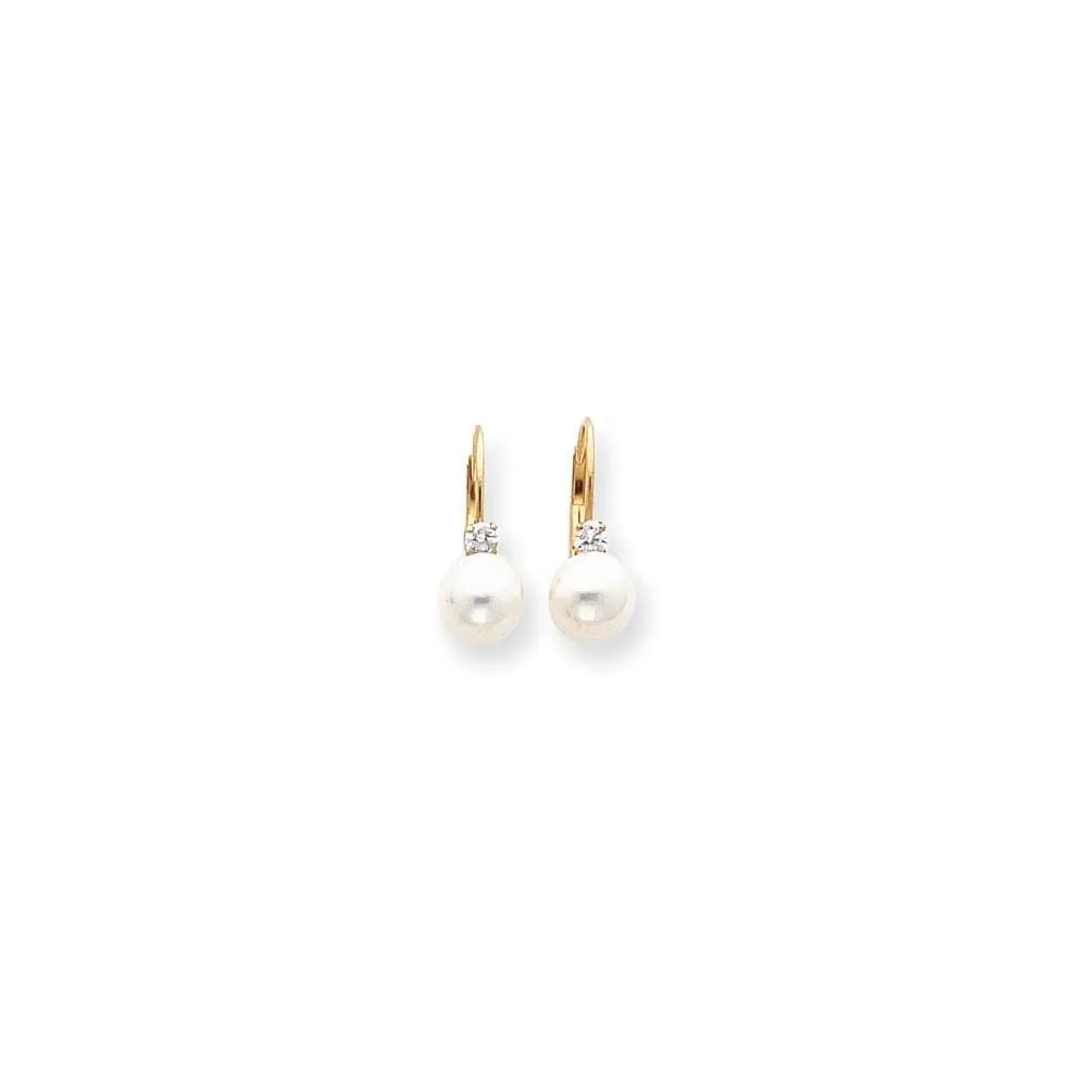 14k Yellow Gold Freshwater Pearl Earring
