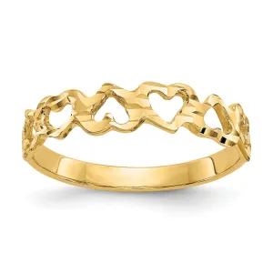 14k Yellow Gold Heart Ring