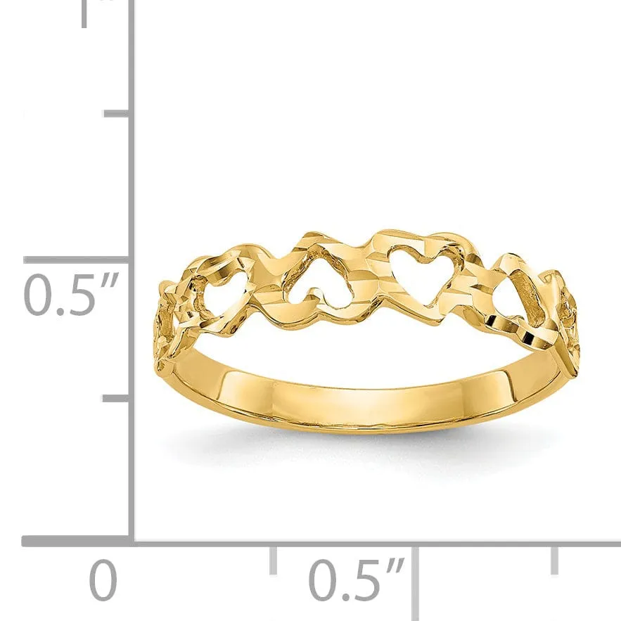 14k Yellow Gold Heart Ring