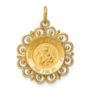 14k Yellow Gold Our Lady of Perpetual Help Medal