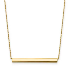 14k Yellow Gold Polished Bar Necklace