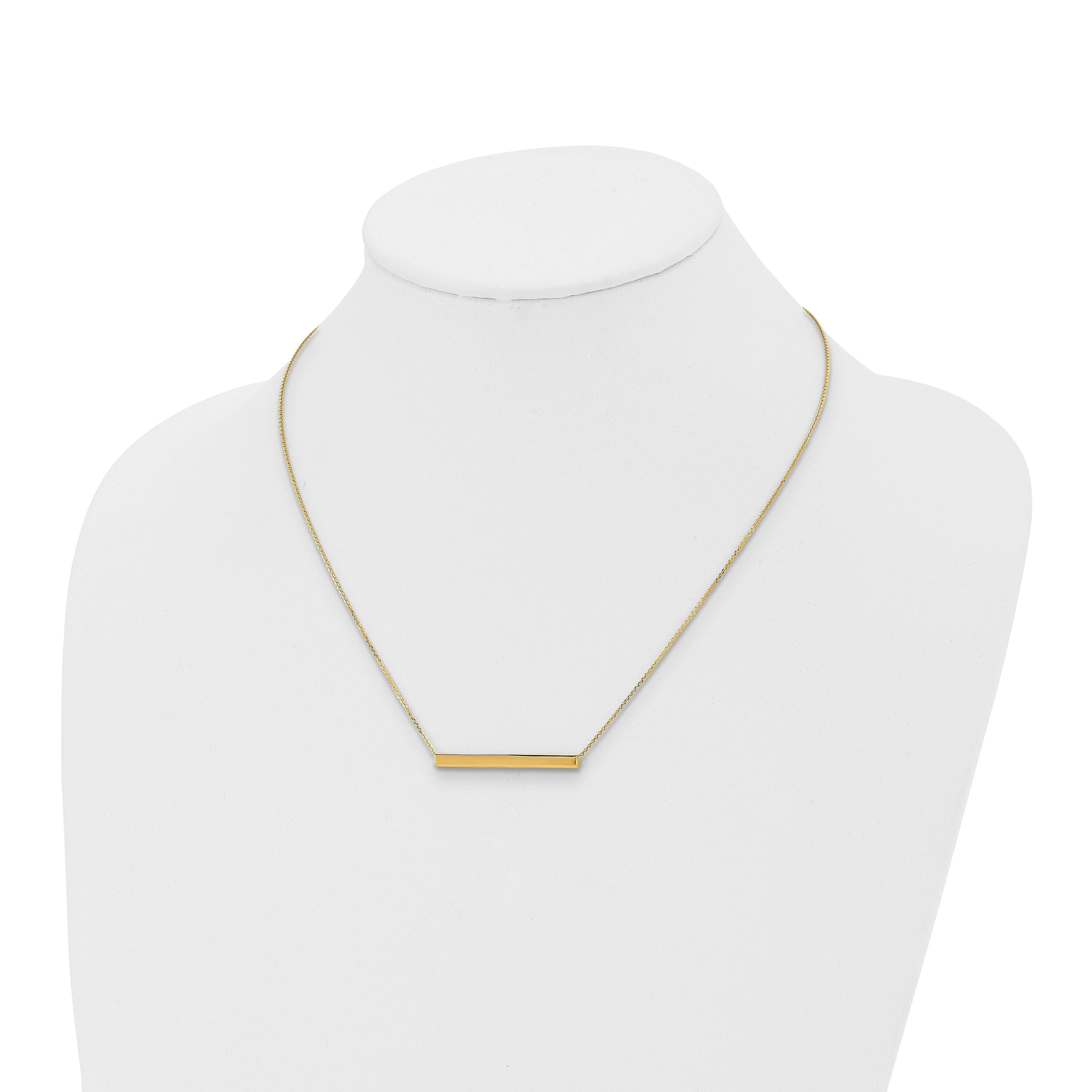 14k Yellow Gold Polished Bar Necklace