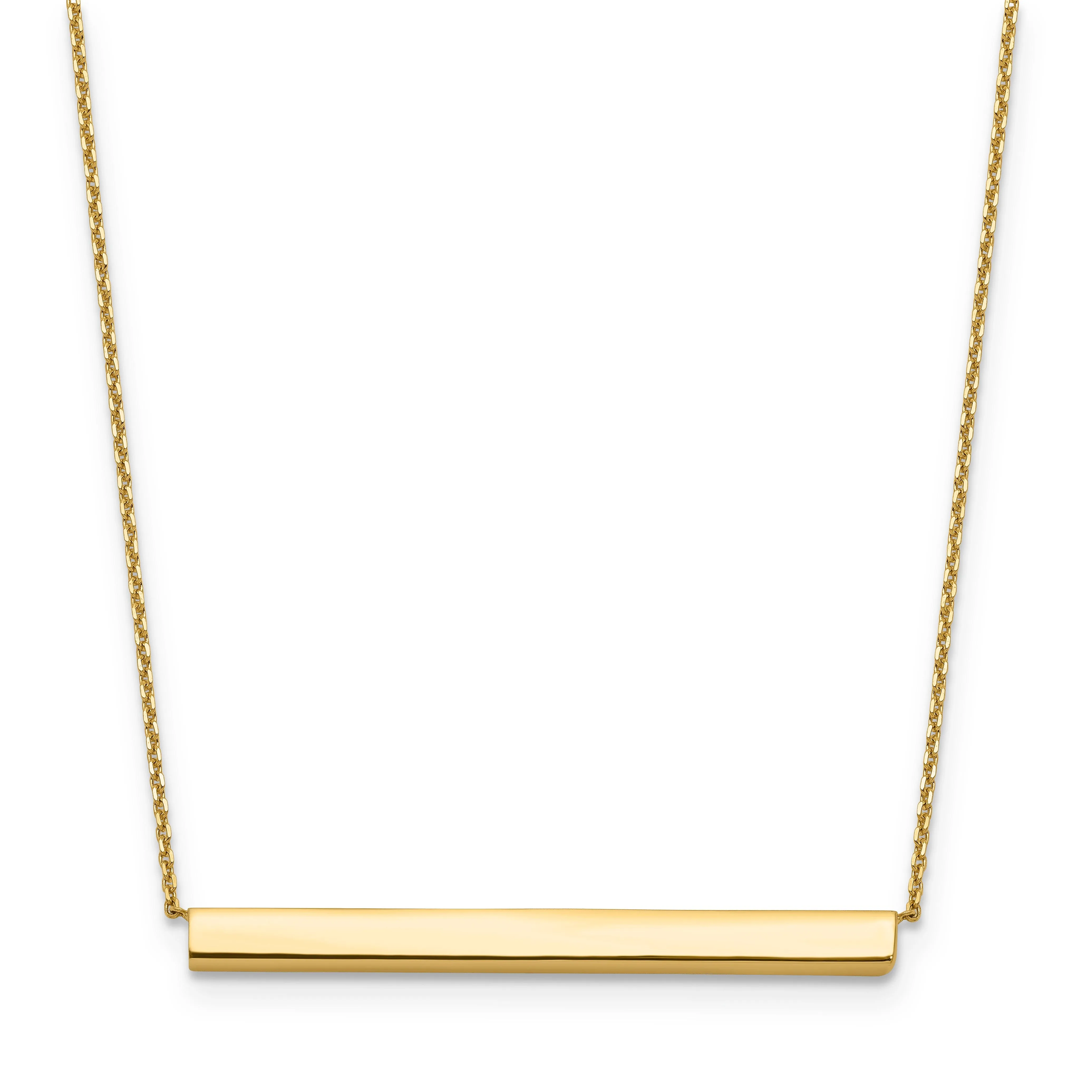 14k Yellow Gold Polished Bar Necklace