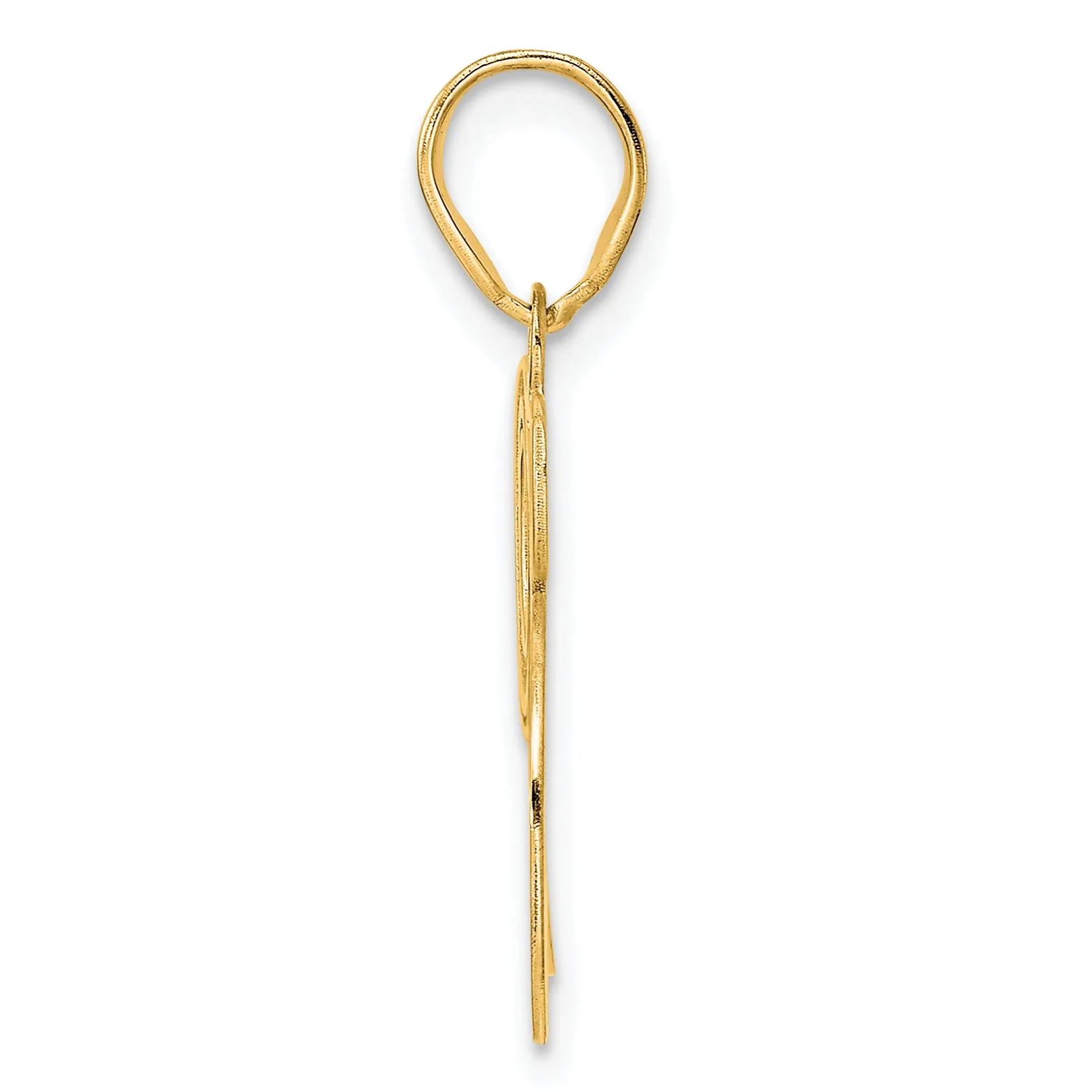 14k Yellow Gold Polished Etched Number 95 Pendant