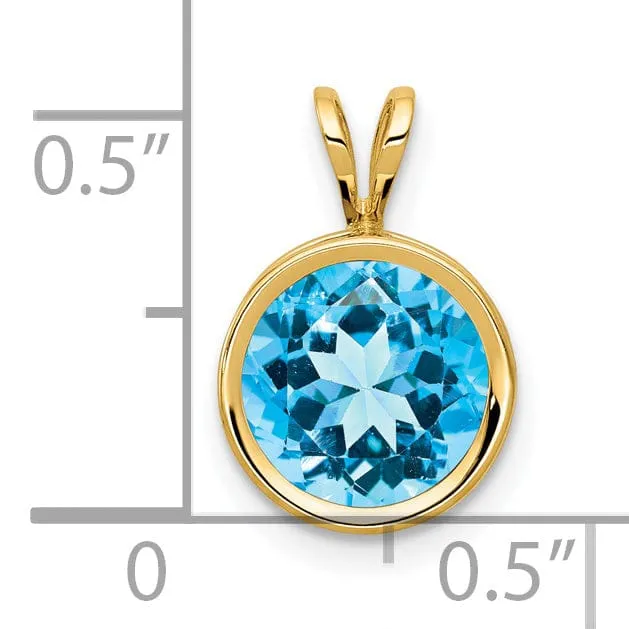 14k Yellow Gold Round Bezel Pendant