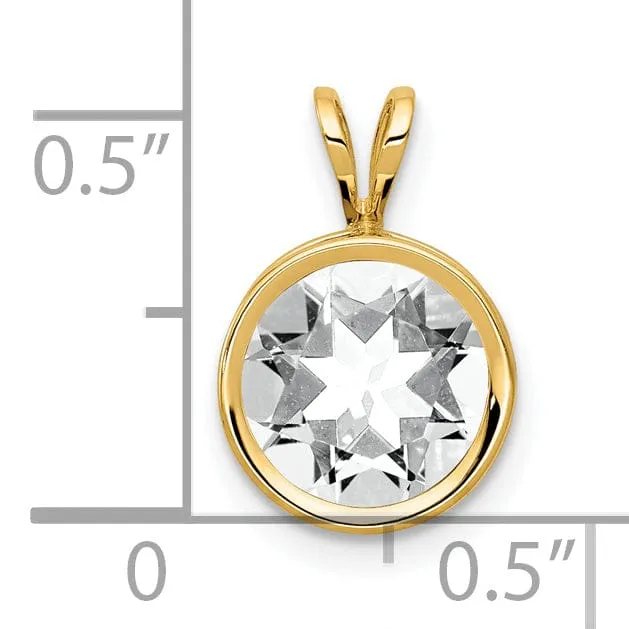 14k Yellow Gold Round Bezel Pendant